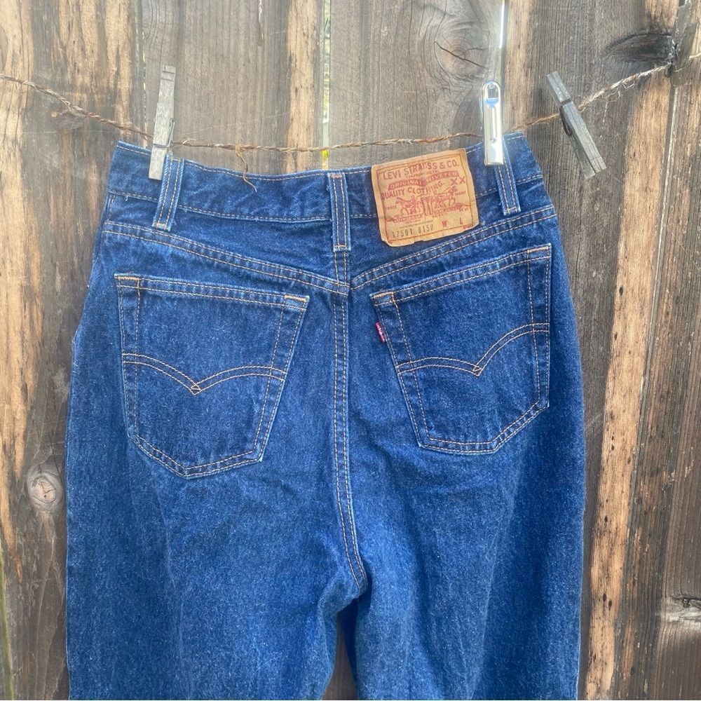 Levi's 17501 vintage made in USA Women's High Rise Jeans in Deep Blue size 11 - Picture 11 of 14